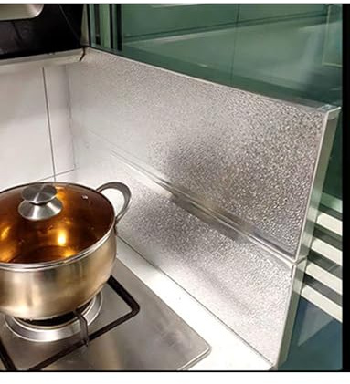 Multi-Functional Kitchen Shield: Heat & Oil Resistant Protector Mat for Countertops, Fridge Side and Walls - Fireproof Splash Guard for All Stovetops(Adhesive Type,16x12in/40x30cm)