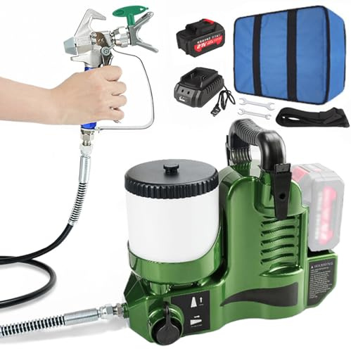 Pulvérisateur de peinture sans fil Airless avec haute pression, 6 vitesses réglables, trémie de 1,2 L, pour peinture au latex et laques