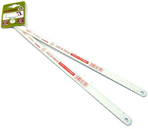 Bügelsägeblatt Metallsägeblatt 2 Stk für 300 mm Metallsägebogen Ersatzsägeblatt Eisensägeblätter Bi-Metall HSS “ 300 mm 24Z/1“