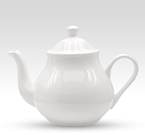4 Cup White China Teapot