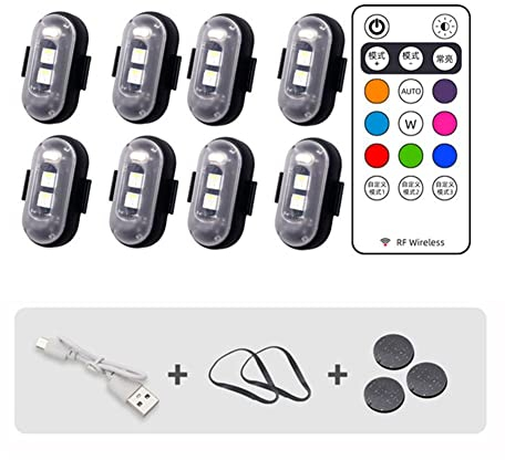 ZIRYXQ Moto LED RGB Spia di Avvertimento Universale Mini Indicatore di Segnale Luce Controller Li Luce Drone Colore Strobe 7 Con