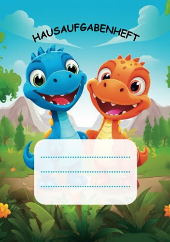 Hausaufgabenheft: A5 | Grundschule | Mit Stundenplan | Dinosaurier Design | Schulbedarf für Kinder | Schule