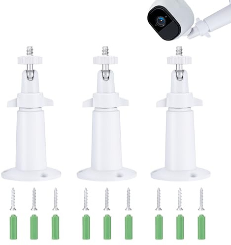 Soporte de Pared para Cámara de Seguridad Ajustable Soporte de Montaje Cámara de Seguridad Compatible con Arlo Blink CCTV Blanco 3 Piezas