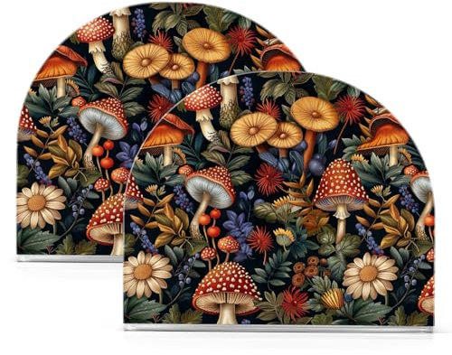 Retro Pilze und Blumen Serviettenhalter für Tische Acryl Cocktail Papier Serviettenhalter Kaffeefilterhalter für Badezimmer, Küche, Restaurant, Kaffeebar, 2 Stück
