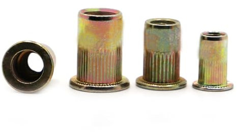 10-20 Stück M3 M4 M5 M6 M8 M10 M12 Verzinkter Kohlenstoffstahl Rändelmuttern Rivnut Flachkopf Gewindenieteinsatz Nutsert Cap Nietmutter(M6 10pcs)