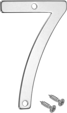 M METERXITY 1-Pack House Number, 2 Inch 304 Stainless Steel Mailbox Number Door Number Signage for Garden/Hotel/Mailbox/Address/Sign, House Number for Outside [Number 7, Silver]
