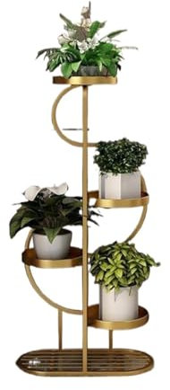BOGAZY Blumenregal Indoor Blumentreppen Pflanzenregal Aus Metall, Hoher Pflanzenständer, Pflanzenregal Für Den Außenbereich, Für Balkon, Wohnzimmer Indoor Pflanzenregal(Gold,50 * 24 * 104cm)
