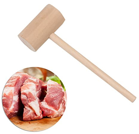 OKUMEYR Batticarne in Legno Attrezzo A Doppia Faccia per Battere E Ammorbidire Bistecche Manzo Maiale E Pollo