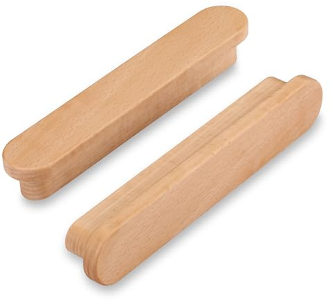 SYZOW 6 Stück Schrankgriffe Holz，Holzgriffe für Schränke, Lochabstand 128 mm, für Küchenmöbel Schubladen und Holzgriffe Kommode