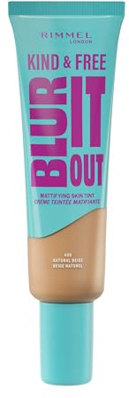 Rimmel London | Kind & Free Blur it out | Base de Maquillaje Líquida | Tono Natural Beige 400 | 30ml