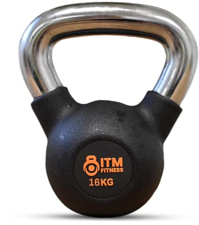 InTheMarket Kugelhantel-Set aus Gummi – langlebige Fitness-Gewichte mit ergonomischem, rutschfestem Griff, ideal für Krafttraining, Heimtraining und Fitnessgeräte, (4 kg bis 28 kg), Schwarz