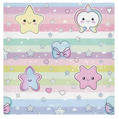 Servietten, Motiv: Schleife, Stern, Cartoon, ausgefallene Stoffservietten, Küchentuch, wiederverwendbar, gestreift, Hochzeit, Abendessen, Weihnachten, 6 Stück, 50,8 x 50,8 cm, servilletas de Tela para