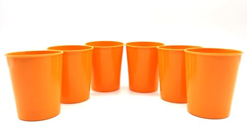 Kimmel 6 Stück Becher 180 ml Set, farbe orange, Trinkbecher Stapelbecher, Platikgeschirr