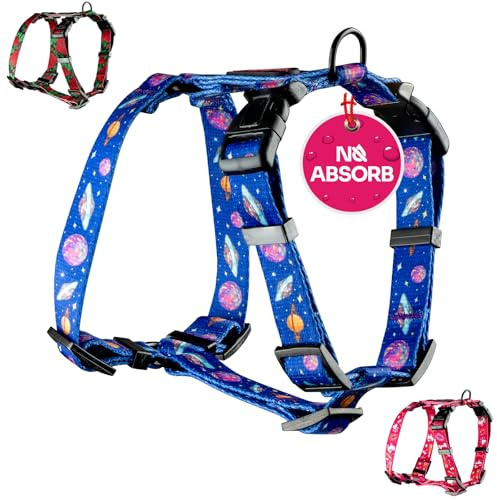 Helltails Hundegeschirr für Kleine Hunde | NO Absorb | Verstellbar Brustgeschirr | Anti Zug y Geschirr Hund Klein mit Kontrolle | Classic Leicht Hundegeschirre | Dog Harness | Cosmic Bloom - XS