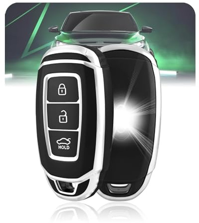 LELNOOS Autoschlüssel Hülle, Silikon Schlüsselhülle Schutz Schlüsselcover für Hyundai i30 n i20 n i10 i40 i35 ix35 ix25 ix20 Kona Tucson Santa Fe Ioniq Bayon Creta Nexo Staria
