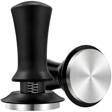 toothank Kaffee Tamper Set 58mm, Kaffeepresse, Edelstahl Espresso Tamper, Edelstahlbasis, Druckregulierender Kaffeestempel, Kaffeestampfer, Ebener Kaffeestampfer, Durchmesser Ø 58mm, Barista Zubehör