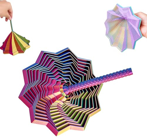 3D Printed Expanded Sensory Fidget Star, 2025 New Star Shaped Adults Fidget Toys, Fractal Fidgets Hexagon with Handles for Office Desktop Decompression Toys Stress Relief Whirling Spiral (K)
