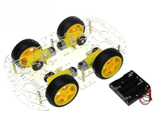 Kit de automóvil Robot Inteligente acrílico Doble 4wd Kit de chasis de automóvil Robot Inteligente con Placa de código de Velocidad y Puertos multifuncionales para proyectos de