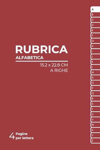 Rubrica Alfabetica: Quaderno Indicizzato A-Z senza griglie precompilate (15.2 x 22.8 cm)