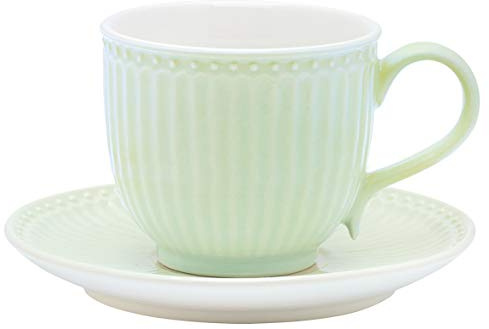 Greengate Tasse mit Untersetzer Alice Pale Green