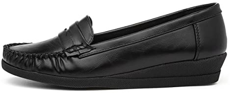 SOFT-LITES. Softlites Delia Womens Black Moccasin Loafer Shoe - Size 7 UK - Black