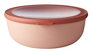 Mepal Multischüssel Cirqula rund – Nordic blush – 2250 ml Inhalt – mit abnehmbarem Deckel – bruchfestes Material - auslaufsicher – tiefkühlgeeignet - spülmaschinengeeignet