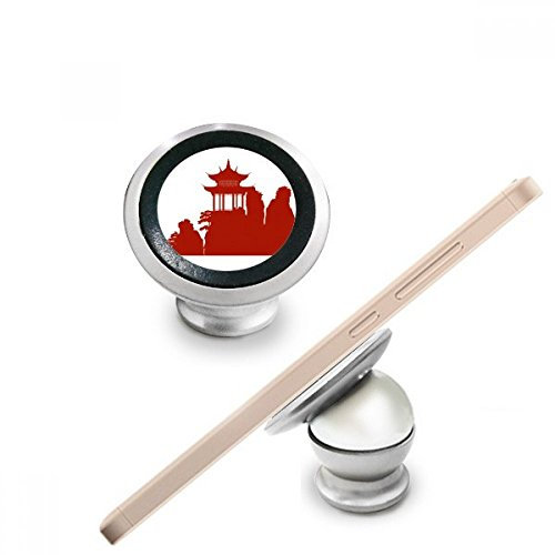 DIYthinker Chine Pavillon Montagne Culture Silhouette Illustration Motif téléphone Support magnétique Tableau de Bord de Voiture Support pour téléphone Portable 360 ??degrés de Rotation Cadeau