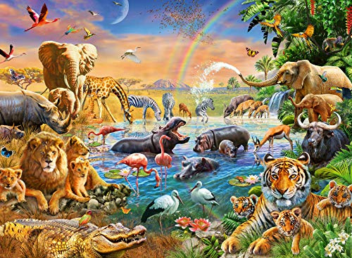 Ravensburger Puzzle 12910 Jungle Well 100-teiliges Puzzle für Kinder (12910) Einzigartige Elemente, Softclick-Technologie — Steine passen perfekt
