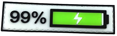 99% Geladener Akku PVC Airsoft Paintball Klett Emblem Abzeichen Patch