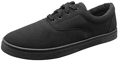 Kilter Men's Ollie Low Canvas Skateboard Style Trainers - Black - 7 UK