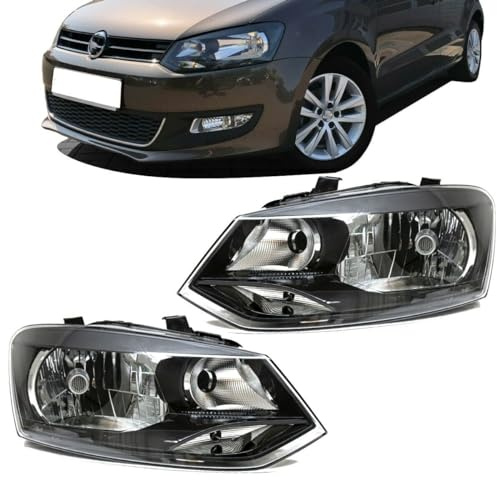DM Autoteile 30588 Halogen Scheinwerfer vorne H4 SET kompatibel für VW Polo V 5 (6R) ab 2009-2014