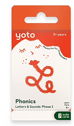 YOTO: Phonics – Letters & Sounds Phase 1 en inglés. 7 Tarjetas para educar sin Pantallas con Actividades de Aprendizaje interactivas y Divertidas. Compatible con Player y Mini Todo-en-Uno. Edad 3+.