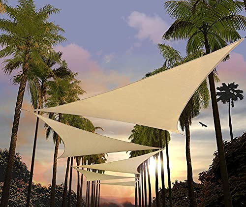 Tenda a Vela ombreggiante, Tenda da Sole, Protezione Raggi UV, Vela Parasole, Adatto per Esterni, Terrazza, Giardino (360x360x360 cm Triangolare)