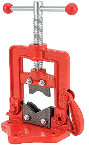 MUKLEI Heavy Duty Pipe Vice - 0.4 to 2.4 Inches Capacity, Forged Bench Yoke Vise Threader for Cutting & Fixing Pipes 10 to 60mm