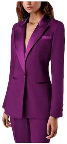 Women's Two Piece Office Lady Suit Slim Fit Blazer Pants Business Suit Set Casual Wear Outfit Prom Suit
