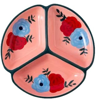 Fondue Plates 4 Piece Set Colorful Ceramics, Round 20cm/7.8inch 05