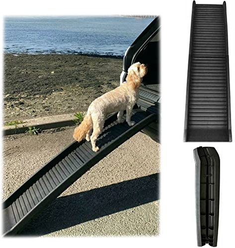ZENO Dog Ramp for Cars | Dog Ramp | Pet Ramps for Dogs | Dog Ramps for Cars Lightweight & Non Slip Surface | Dog Steps for Car | Black Dog Ramps
