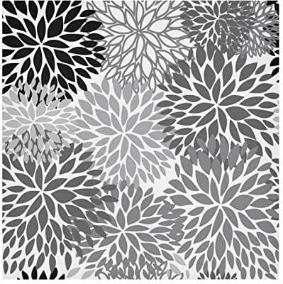 Stoffservietten, Motiv: Dahlie, Mandala, Schwarz, 6 Stück, Polyester, waschbar, wiederverwendbar, solide Tischservietten, 50,8 x 50,8 cm, mit gesäumten Kanten, für Zuhause, Party, Hochzeit, Urlaub,