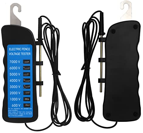 OKJHFD Elektrozaun-Spannungsprüfer, Fehlersucher, digitaler Elektrozaun, Multi-Light-Spannungserkennung, tragbar für landwirtschaftliche Versorgungszäune, ABS 7000 V