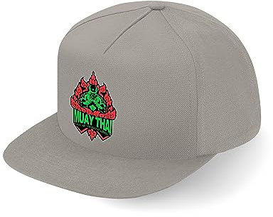 Lauthings Muay Thai The Art of 8 Limbs Fullcap Konst Platt Bill Snapback Keps, Grå, one size