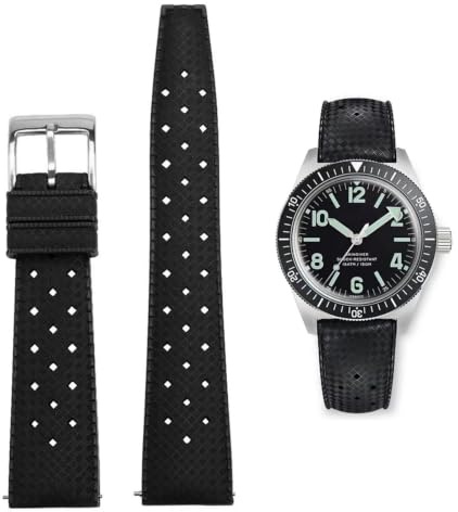 AIYIRUO FKM Kautschuk Uhrenarmbänder Armband Fluorkautschuk 18mm 19mm 20mm 21mm 22mm Schnellverschluss Tropischer Stil Uhrenarmbänder Ersatzarmband für Taucheruhren Auch für Omega X Swatch X Blancpain