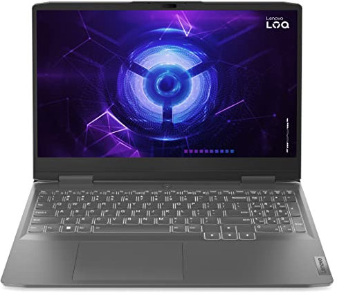 Lenovo LOQ 15IRH8 - Computer portatile da gaming 15.6'' FHD 144Hz (Intel Core i5-12450H,RAM 16GB,SSD 512GB,NVIDIA GeForce RTX 4050-6GB,Senza sistema operativo), tastiera AZERTY francese, grigio scuro