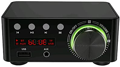 YIWENG HiFi BT5.0 Amplificatore Digitale Mini Stereo Audio Amp 100 W Dual Channel Potenza Audio Ricevitore Audio Stereo AMP USB AUX per Home T Lettori di schede TF USB Nero