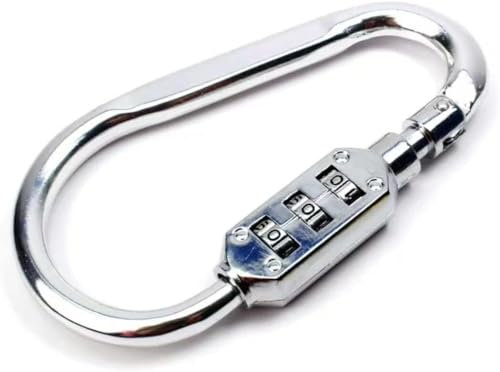 Password Lock* Combination Locks, Luggage Locks,Padlock,Combination Lock Outdoor Hiking Bag Luggage Carabiner Lock 3 Dial Password Padlock Tool Portable Luggage Zinc Alloy Lock (Color : Silver) (C