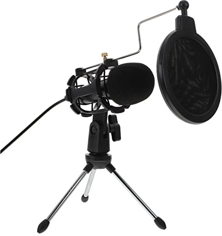 Gadpiparty 1set Microfono Condensatore Da Scrivania Per Gaming e Podcast Supporto e Filtro Anti- Facile Installazione Per Laptop