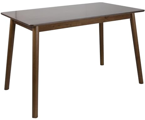 KAYELLES Table de Cuisine rectangulaire 2 à 4 Personnes Bois Massif Verni 120 x 75 cm Nita (Bois foncé)
