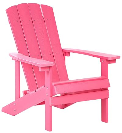 Silla de jardín de madera plástica tumbona de exterior rosa Adirondack