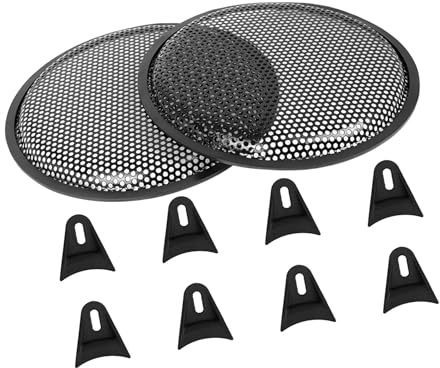 A ABSOPRO Cubierta Protectora Rejilla Gofre Negra Metal Subwoofer Altavoz Coche 10 Pulgadas 2Pcs Reemplazo de artículo