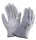 42-445 Guantes resistentes al calor, gris, algodón/poliéster, forro de algodón/poliéster, revestimiento de nitrilo, 180 °C máx. temperatura compatible, talla 9 (paquete de 6)