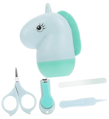 Abaodam 4piezas Kit De Cuidado De Uñas Para Bebés Tijeras Cortaúñas y Para Recién Nacidos Diseño Divertido Para Mamás